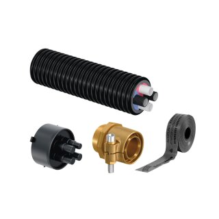 Uponor Ecoflex Anschluss-Paket TWin plus 2 fix für Wärmepumpen WP32/8, AD 175 mm, R1 ¼ ", 8 m - 7738336962