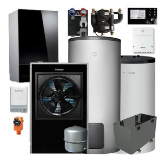 Buderus WLW196i-6 IRE Wärmepumpen-Paket Logaplus, Bedieneinheit HMC310, Pufferspeicher P120.5 S-B, Funkmodul MX400, Heizkreis-Set HSM25/6 (gemischt), Mischer Modul MM100, Hydraulik-Box VC0-VW1, Warmwasserspeicher SH290 RS-B - 7739616995