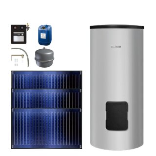 Buderus Solar-Paket Logaplus S2 silber, 7,11 m², 3x SKN4.0-w, SM300, KS0110 SC20/2, Zubehör