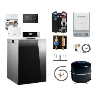 Buderus KB195i-19 kW Öl-Brennwertkessel-Solar-Paket Logaplus K79S, Blaubrenner BZ1.1, Heizkreis-Set HSM20 (gemischt), Abscheidergruppe MSL25, WMS1, Regelung IMC110, Bedieneinheit RC310 - 7739618809