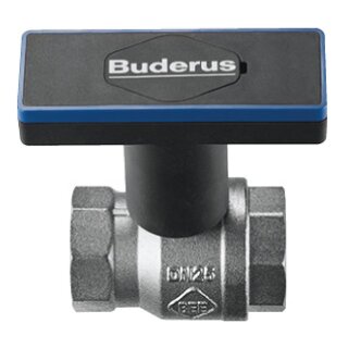 Buderus Logafix Kugelhahn DN32, 1 1/4" (Innengewinde), PN40 max, Messing vernickelt - 7738342207