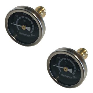 Buderus Logafix Umrüstsatz Thermometer-Set für Pumpenkugelhahn 1" (2 Stk in blau/rot) - 7738342238