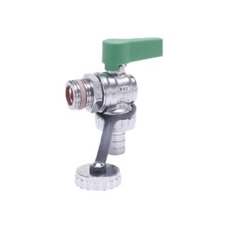 BEE KFE Füll-/Entleerhahn 195 E für Trinkwasser 1/2" Außengewinde DN15, Eckform, PN10, Messing verchromt - 7738343006