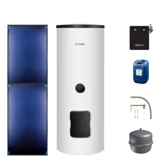 Buderus Solar-Paket Logaplus S86 weiß, 5,10 m², 2x SKT1.0-s, SM310, KS0110 SM100/2, Zubehör