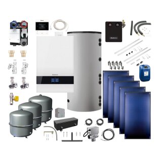 Buderus GB192i.2-25 kW Gas-Brennwert Paket Logasys SL122, Marani Kombispeicher 
HS750, 5x Solarkollektor SKT1.0, weiß - 7739621228