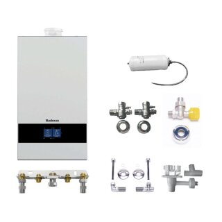 Buderus 
GB172i.2-24 kW T50 Gas-Brennwert Paket Logaplus W26, intergierter Rohrwendelspeicher, Bedieneinheit BC400, Unterputz - 7739621327
