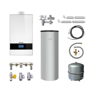 Buderus GB182i.2-20 kW WH Gas-Brennwert Paket Logaplus W42, Warmwasserspeicher 
SU160, Bedieneinheit BC400, weiß  - 7739621362