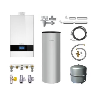 Buderus GB182i.2-20 kW WH Gas-Brennwert Paket Logaplus W42, Warmwasserspeicher 
SU200, Bedieneinheit BC400, weiß - 7739621364