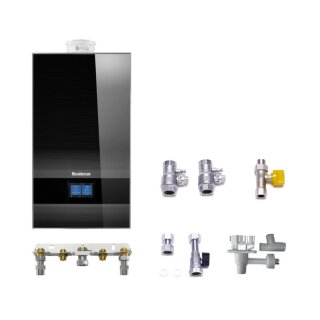 Buderus GB182i.2-20 kW KDH Gas-Brennwert Paket Logaplus W43, integrierter Druchlauferhitzer, Bedieneinheit 
BC400, Aufputz, schwarz - 7739621379