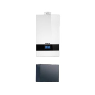 Buderus GB182i.2-20 kW KDWH Gas-Brennwert Paket Logaplus W47, integrierter Druchlauferhitzer, Hydraulikbox 
MS100, Bedieneinheit BC400, Aufputz, weiß - 7739621392