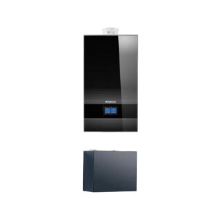 Buderus GB182i.2-20 kW KDH Gas-Brennwert Paket Logaplus W47, intergierter Durchlauferhitzer, Hydraulikbox 
MS100, Bedieneinheit BC400, Unterputz, schwarz - 7739621395