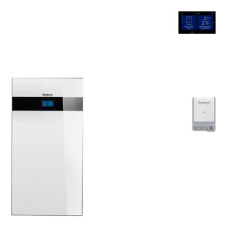 Buderus Luft-Wasser-Wärmepumpe Logatherm WLW186i-12 TP70 monoenergetische Inneneinheit mit integr. Pufferspeicher 16L, Funkmodul MX400, weiß - 8738213491