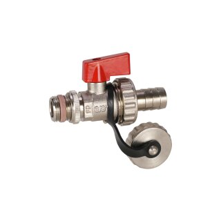 BEE KFE Füll-/Entleerhahn 191 für Heizung  1/2" Außengewinde DN15, PN16, Messing vernickelt - 7738343006