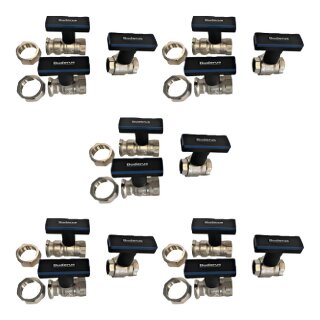 Buderus Logafix Pumpenkugelhahn-Set DN32 für Vor- Rücklauf inkl. Kugelhahn 1 1/4", 5 Stück (5 Sets) - 7739622539