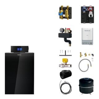 Buderus Logaplus-Paket K76S bestehend aus: KB192i.2-15kW,Erdgas: H/L, Regelung IMC120,Heizkreis-Set HS25 ungemischt, Funkmodul MX400, Abscheider MSL25, Ausdehnungsgefäß BU-H 35L - 7739622609