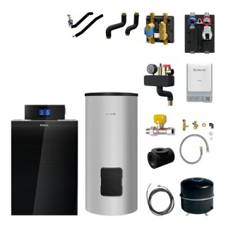 Buderus Logaplus-Paket K77 bestehend aus: KB192i.2-22 kW,Erdgas: H/L, Speicher SU300.5, Regelung IMC120,Heizkreis-Set HS25 ungemischt, Funkmodul MX400, Abscheider MSL25, Ausdehnungsgefäß BU-H 35L - 7739622620