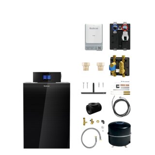Buderus KB195i.2-19 kW Öl-Brennwertkessel-Paket Logaplus K79S, Blaubrenner BZ1.1, Heizkreis-Set HS25/4 BU (ungemischt), Abscheidergruppe MSL25, Wandmontage-Set WMS1, Regelgerät IMC120, Bedieneinheit BC400, Funkmodul MX400 - 7739622669