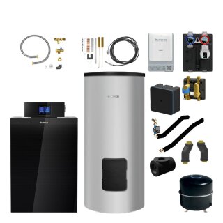 Buderus KB195i.2-19 kW Öl-Brennwertkessel-Paket Logaplus K80, Blaubrenner BZ1.1, Warmwasserspeicher SU300.5 S-C, Heizkreis-Set HS25/6 BU (ungemischt), Abscheidergruppe MSL25, Regelgerät IMC120, Bedieneinheit BC400, Funkmodul MX400 - 7739622679