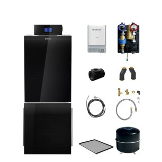 Buderus KB195i.2-25 kW Öl-Brennwertkessel Paket Logaplus K84, Blaubrenner BZ1.1, WW-Speicher L135.3 RS-B liegend + Aufstellblech, Heizkreis-Schnellmontage Seit HS25/6 MSL BU (ungemischt), Regelgerät IMC120, Bedieneinheit BC400, Funkmodul - 7739622692