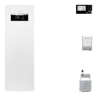 Buderus Logatherm WLW166i-10 T190 monoenergetische Inneneinheit mit  integr. Edelstahl-Warmwasserspeicher, Bedieneinheit HMC310, Funkmodul MX400, Wandhalterung MX400 - 7739622738