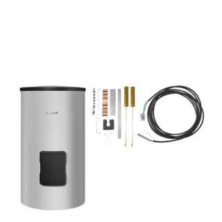 Buderus Speicherpaket M SH180 silber, Warmwasserspeicher SH180 RS-B, Speicherfühler-Set Ø 6 mm