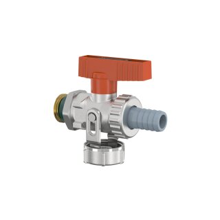 Simplex KFE Kugelhahn für Solar, 1/2" Außengewinde PN16, F10648, mit Schlauchverschraubung, Pressessing vernickelt - 7747215569