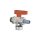 Simplex KFE Kugelhahn für Solar, 1/2" Außengewinde PN16, F10648, mit Schlauchverschraubung, Pressessing vernickelt - 7747215569