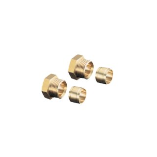 Oventrop Klemmringverschraubung Oifix-Oil 2-fach, G 3/8", 8 mm, Messing, Nr. 2127051